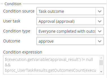outcome sequence flow dropdown multi instance