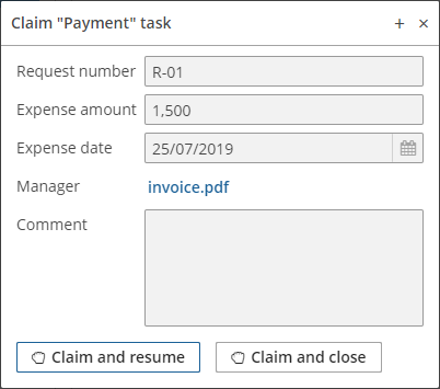 payment task claim form
