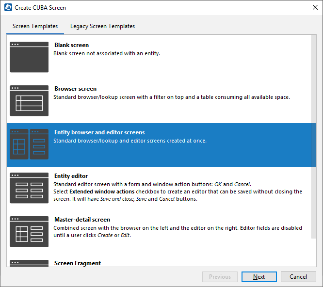 screen templates