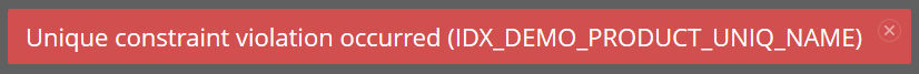 unique constraint message