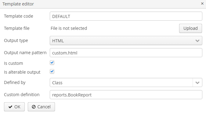 class defined template