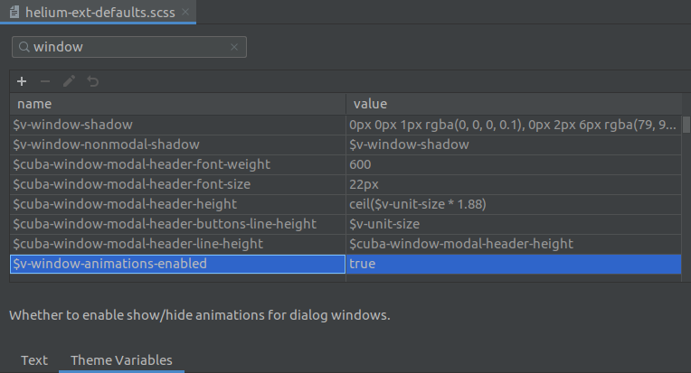 theme variables