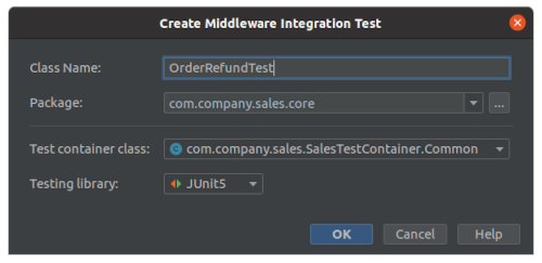 create mw test dialog