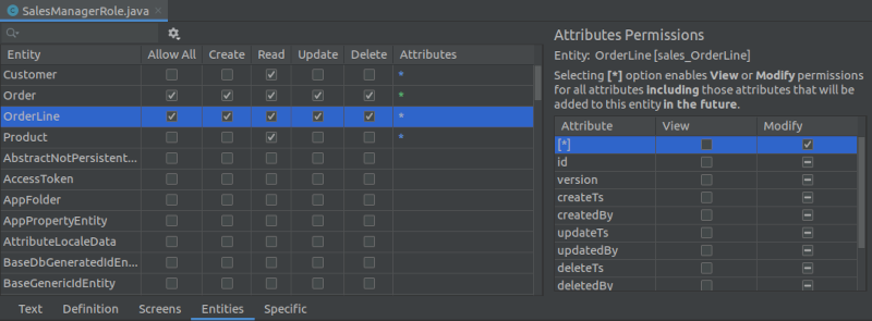 role tab entities