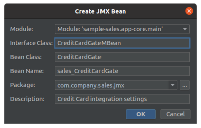 create jmx bean dialog