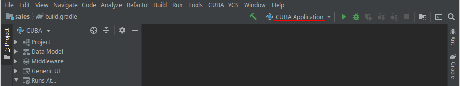 run configuration toolbar