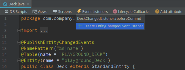 v 11 entity changed action panel